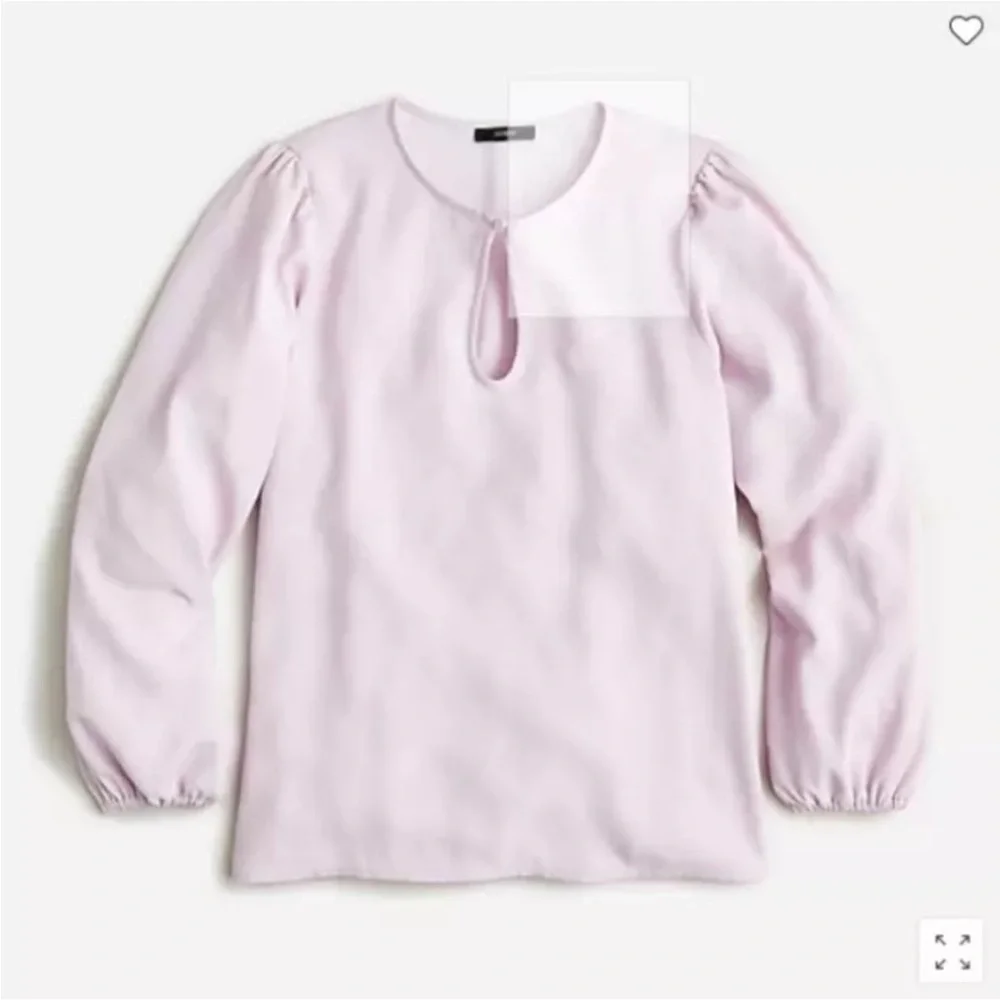 NWT J. CREW Puff-Sleeve Satin-Back Crepe Top in Lavender sz XSP